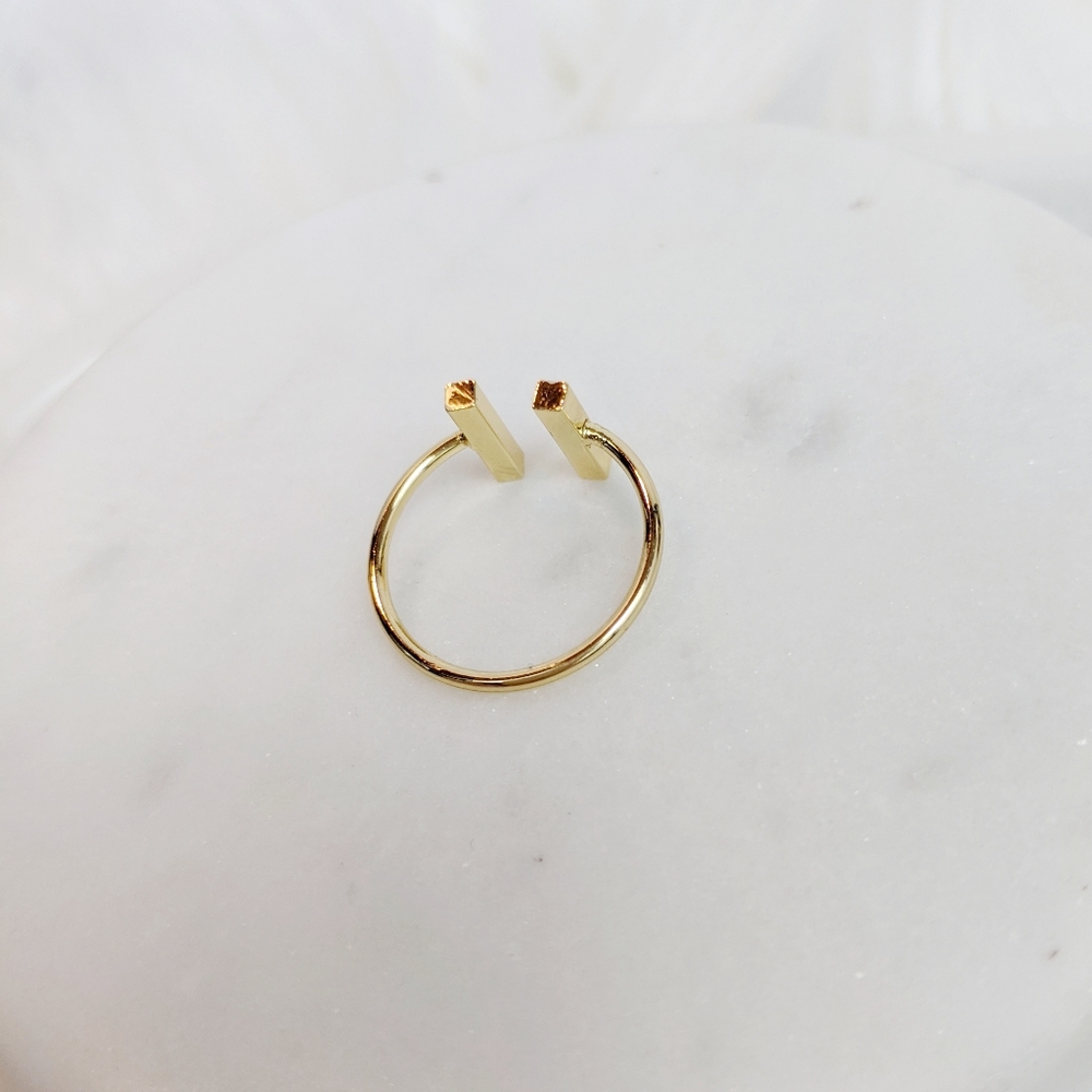 Double Bar Gold Ring - Picture 2 of 6